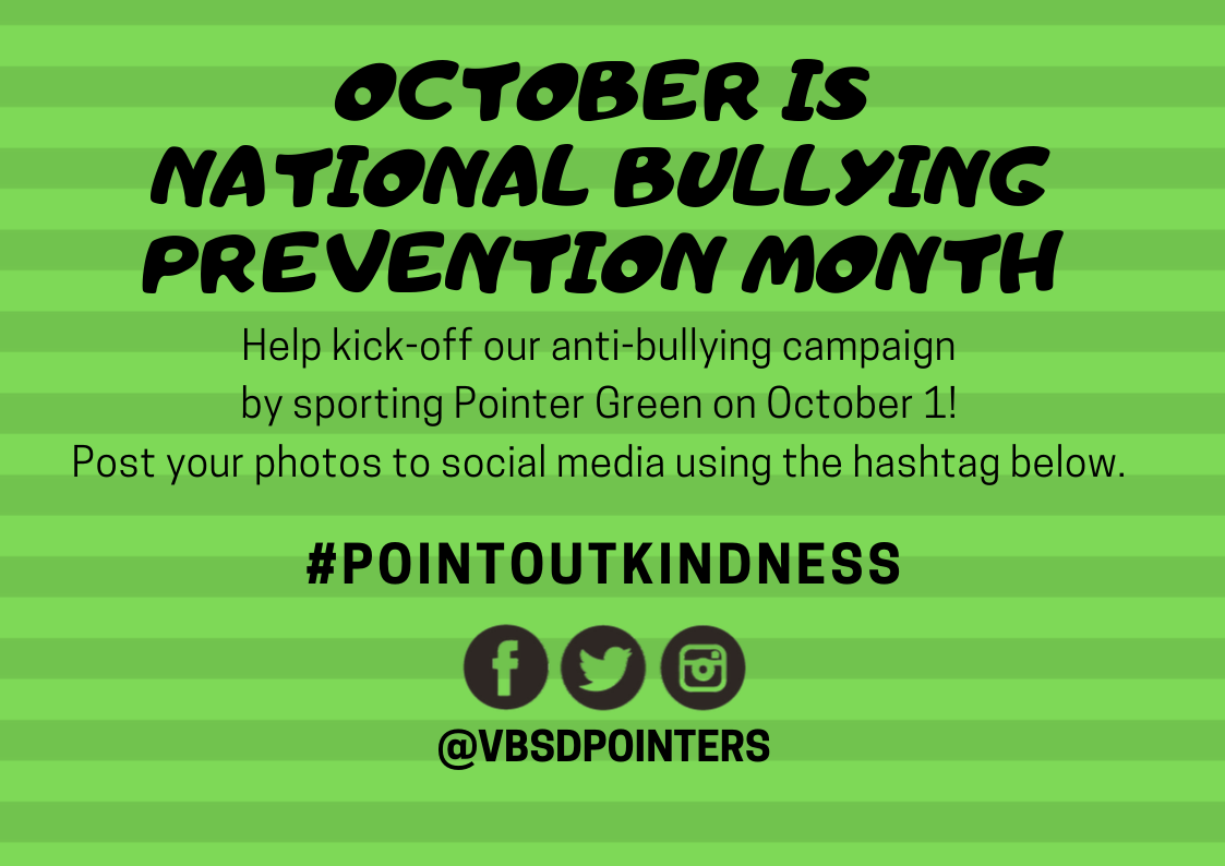 VBSD to kick off National Bullying Prevention Month with “Green Day”