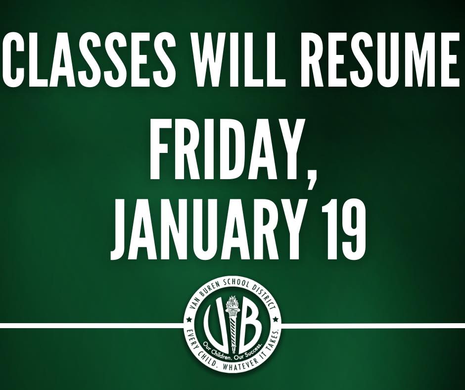 Classes to resume Friday, January 19
