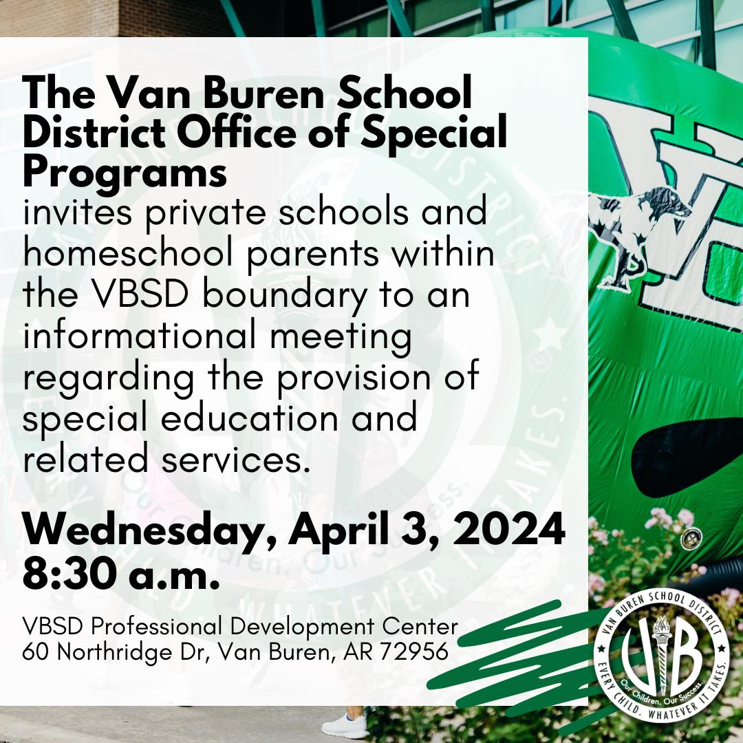 Informational Meeting for Private School and Homeschool Parents to be held April 3