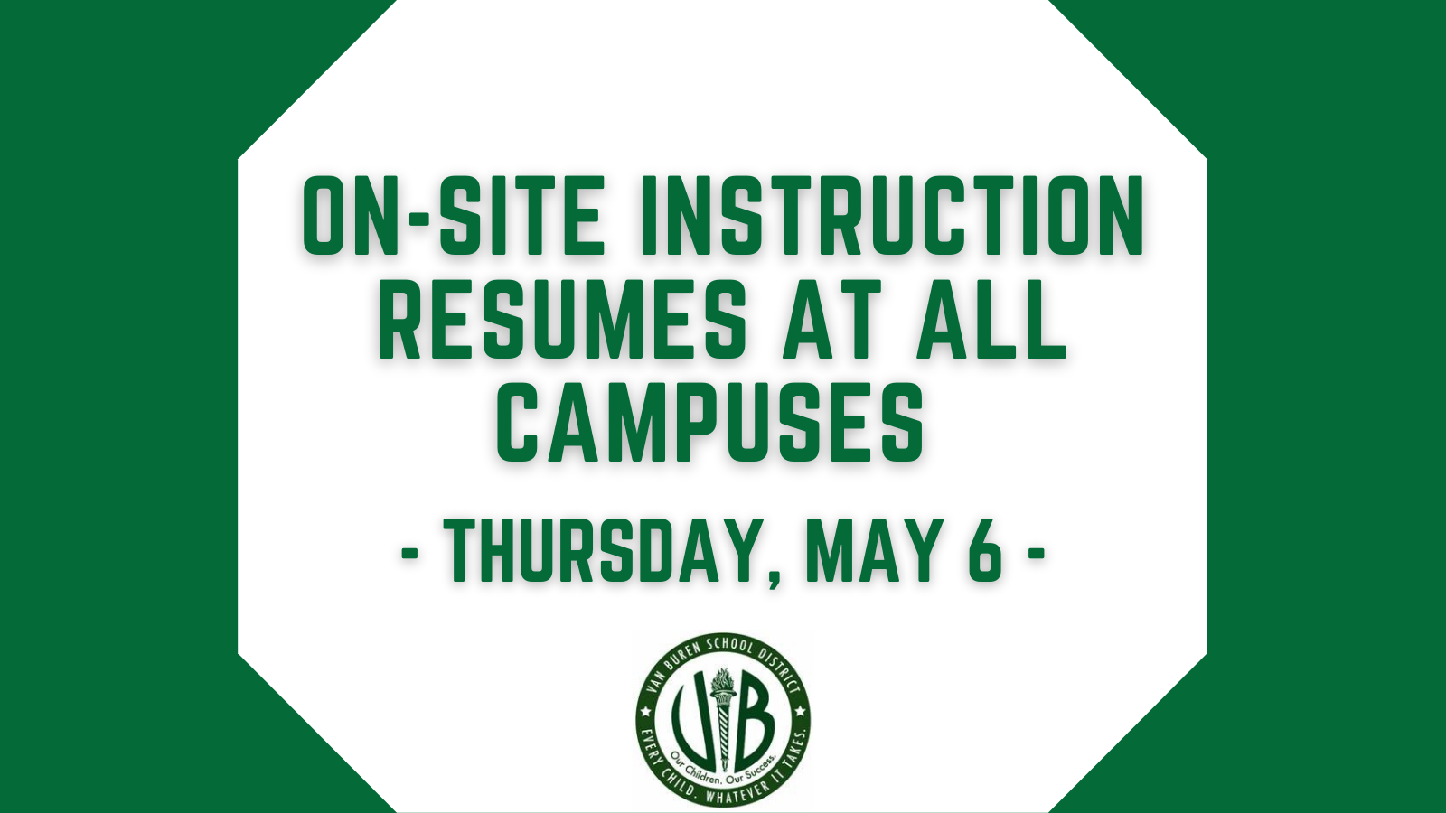 On-site Instruction to Resume at All Campuses Thursday
