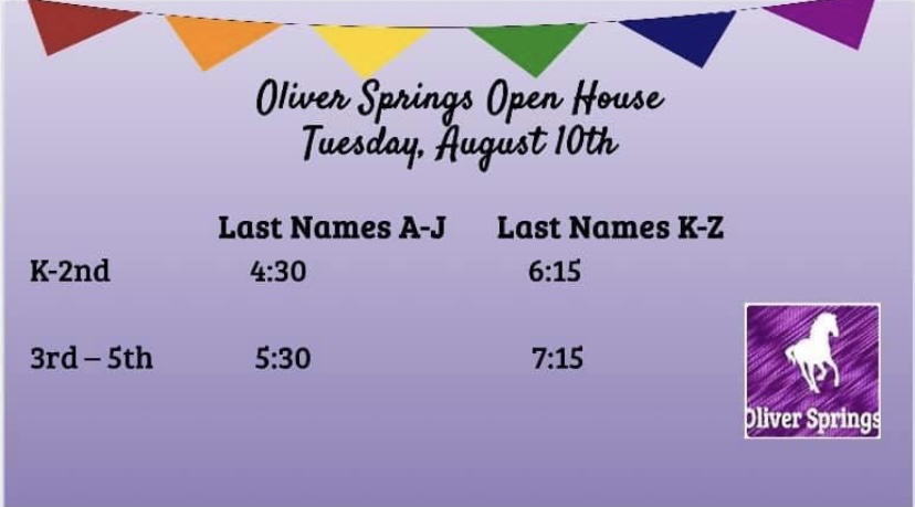 Open House-Tuesday, Aug. 10th, 2021