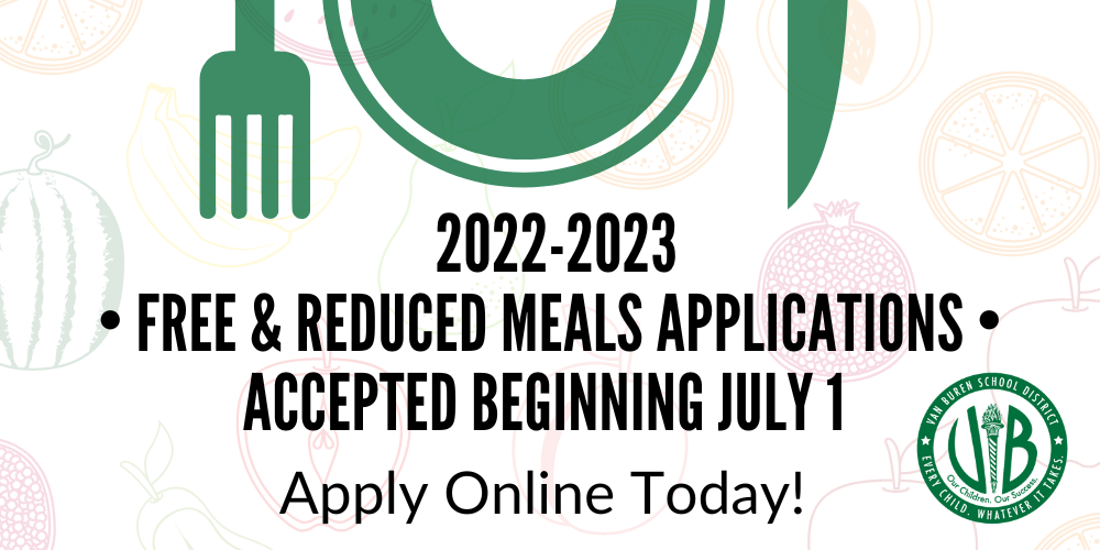 Free and Reduced Meal Applications to be accepted beginning July 1