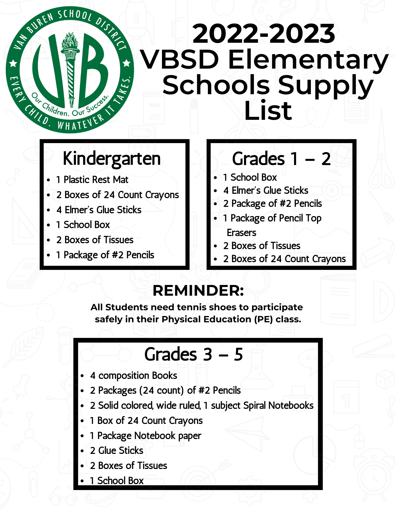 School Supply List - Westwood Independent School District