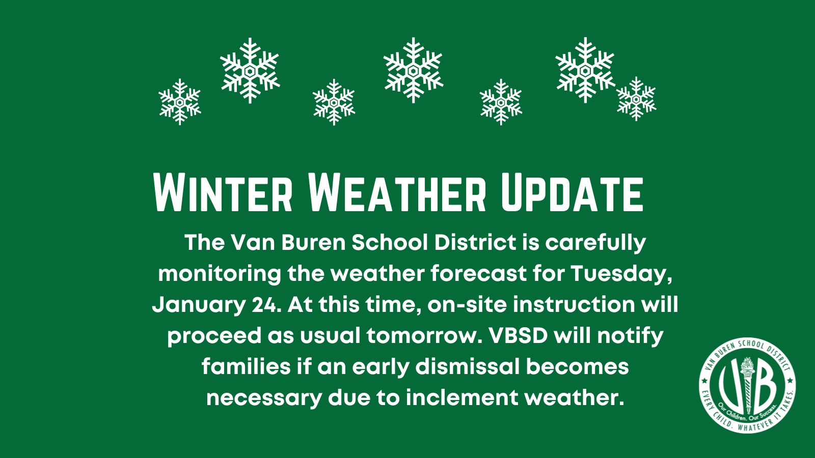 Winter Weather Update for January 24