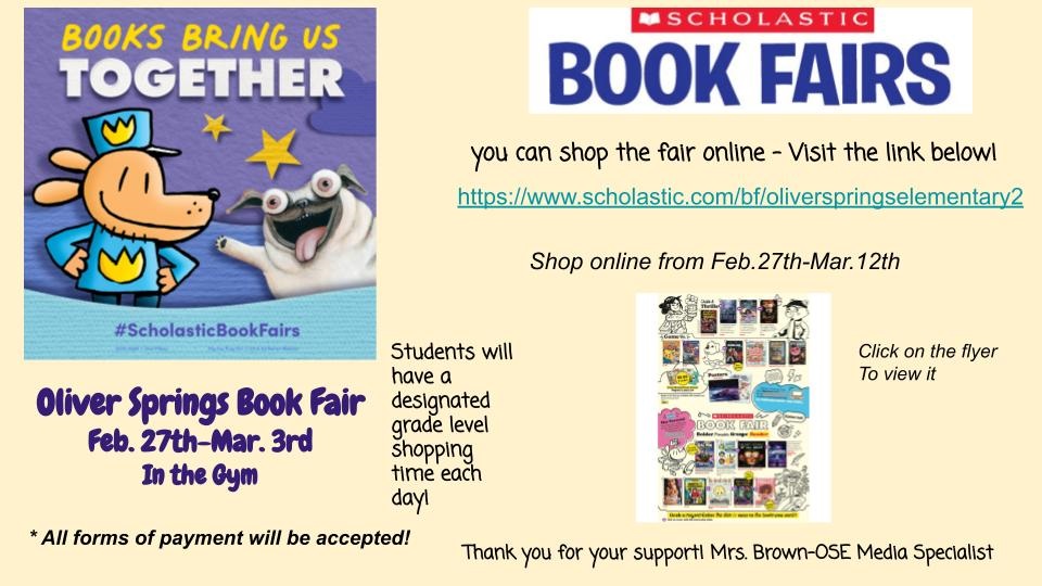 Spring Book Fair- Feb. 27th-Mar. 3rd 