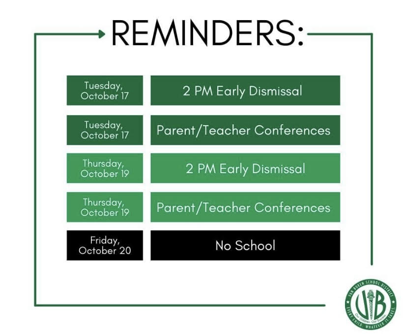 P/T Conference; Early Dismissal